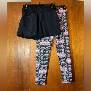 JUSTICE leggings size 12   and all in motion shorts size XS